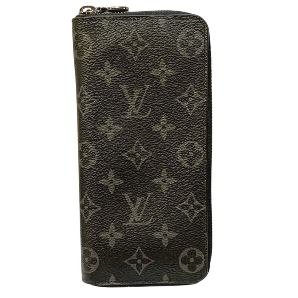 Louis Vuitton Vertical Long Wallet, Monogram Eclipse, Toile Leather, M62295